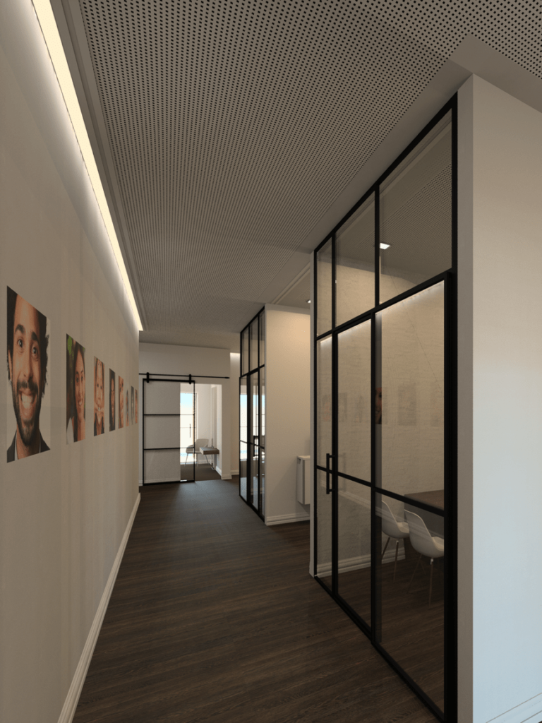 3d rendering of hallway designed by Kappler