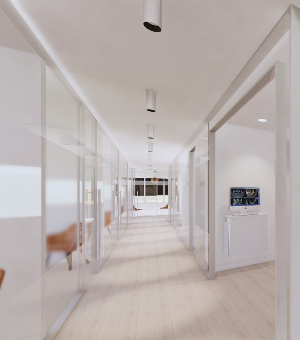 hallway 3d rendering by Kappler dental design studio